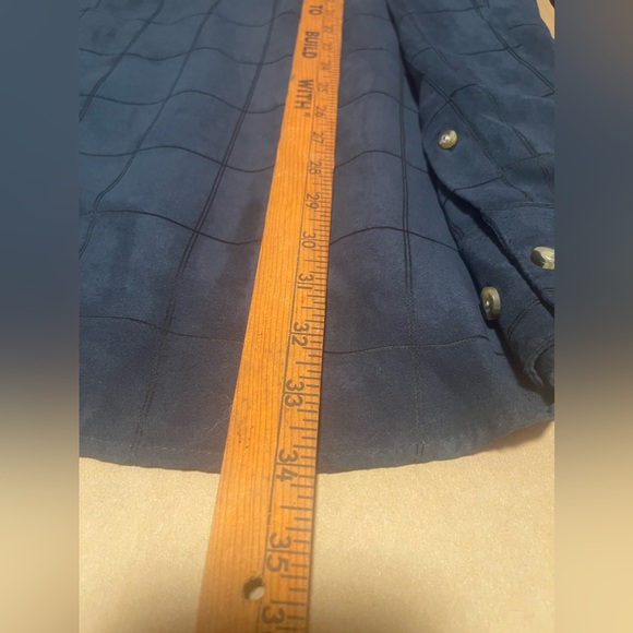 Knightsbridge Men’s Big & Tall Navy Blue Sueded Casual Button Up Shirt Size 4X - Picture 8 of 10